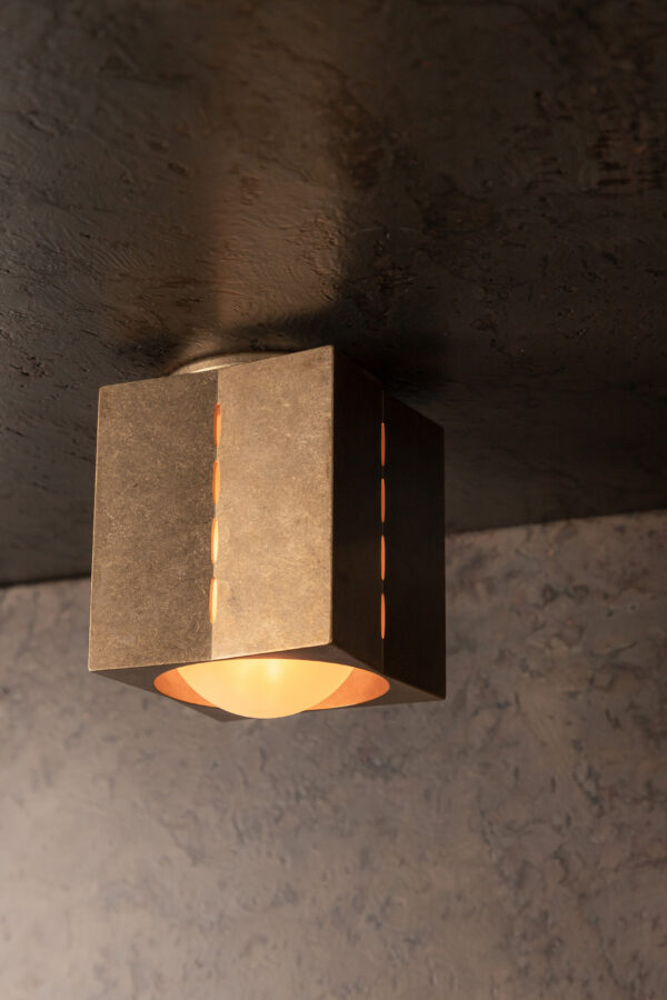 Polaris Ceiling Light - Small - Tumbled Brass / Aluminium