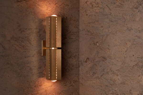 Polaris Wall Light - Large - Tumbled Brass / Aluminium
