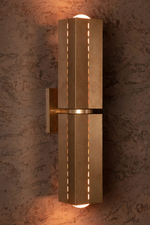 Polaris Wall Light - Large - Tumbled Brass / Aluminium - Image 9
