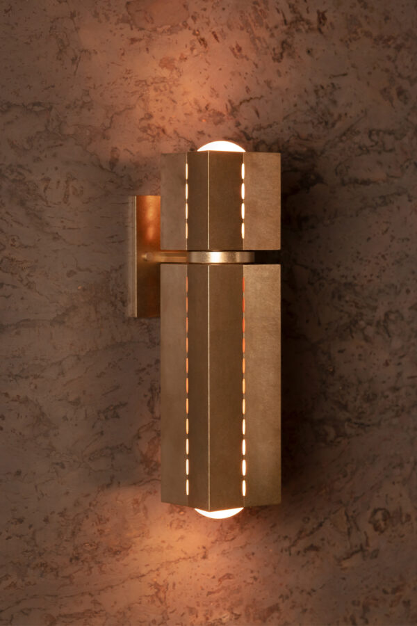 Polaris Wall Light - Medium - Tumbled Brass / Aluminium