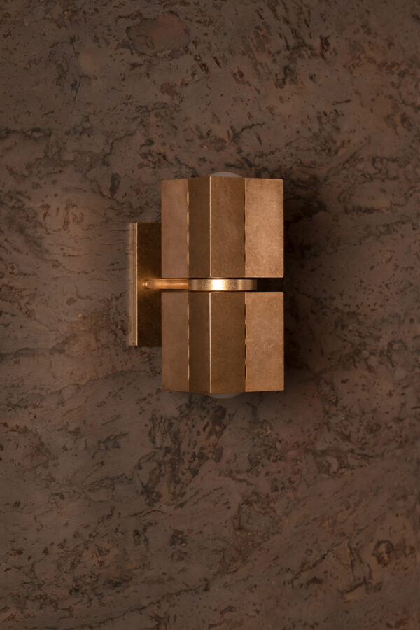 Polaris Wall Light - Small - Tumbled Brass / Aluminium - Image 10